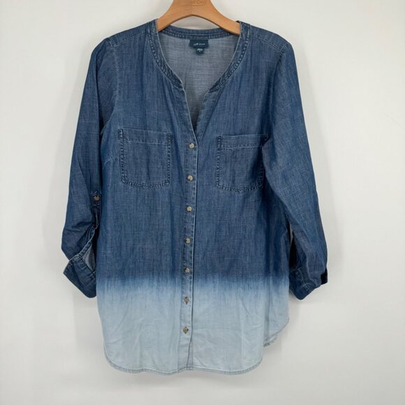 J.Jill Denim Women's Ombre Button-Down Shirt size Small - Picture 3 of 10